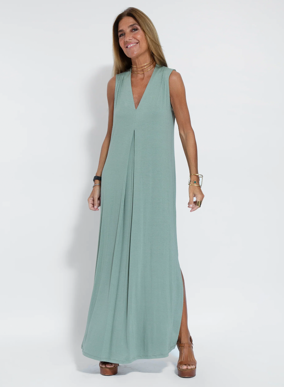Levoire | Robe longue amincissante et cardigan Robe turquoise + cardigan noir