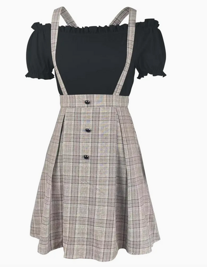 Levoire | Robe Élégante À Pois Pour Femme Blanc Gris