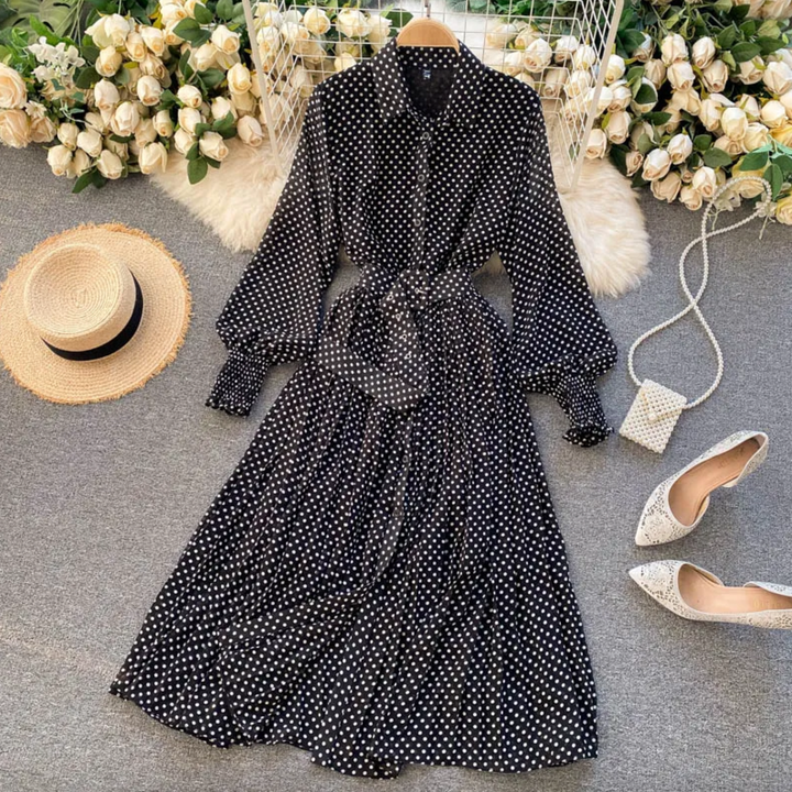 Levoire | Robe De Printemps Élégante Noir Une taille