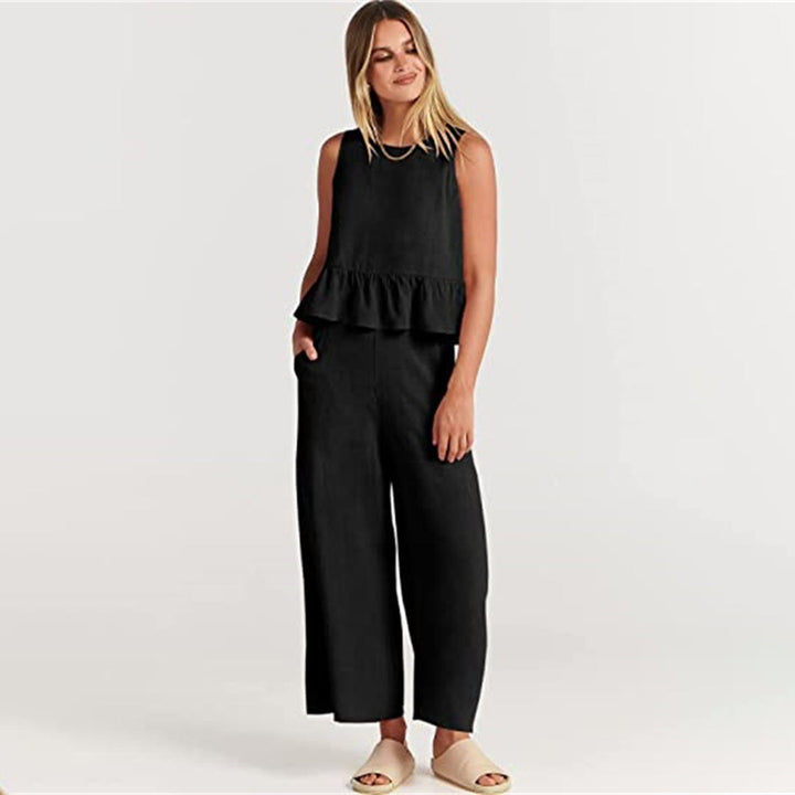 Levoire | Ensemble Deux Pièces Accessoire Sans Manches Pour L'Été Noir