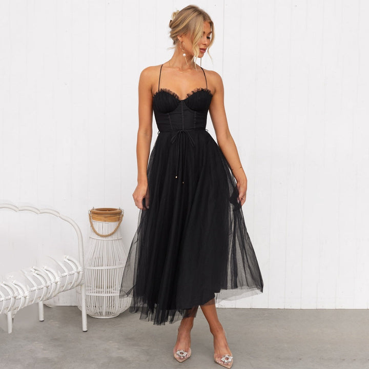 Levoire | Luxe Midi Dress With Off-The-Shoulder And Spaghetti Straps