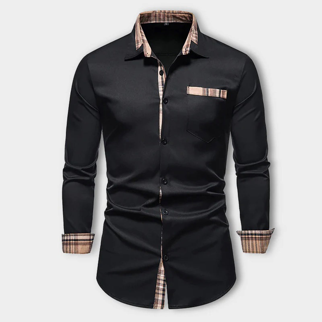 Levoire | Chemise À Manches Longues Rentoj Avec Poches Et Liste De Boutons Noir