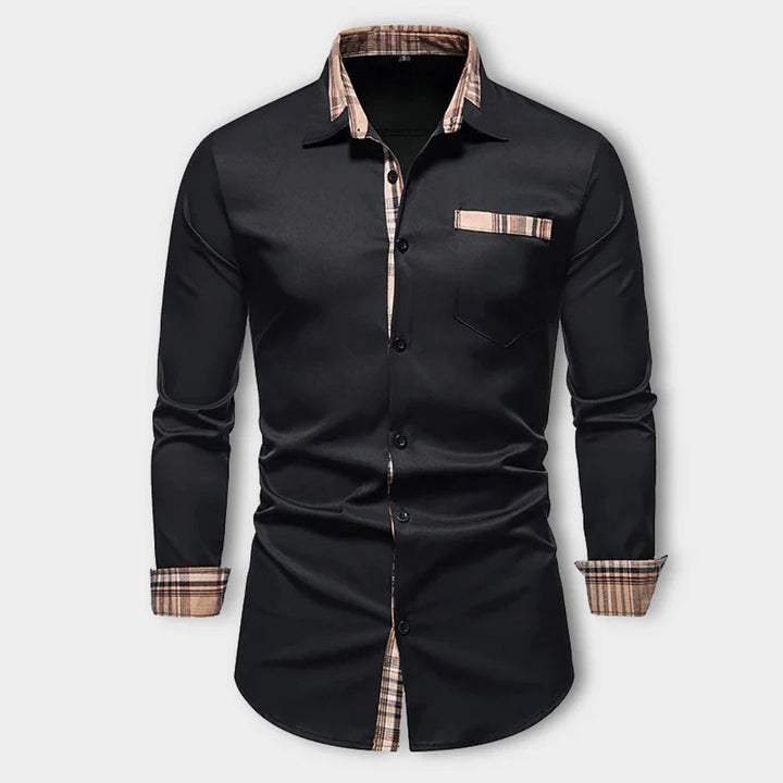 Levoire | Chemise À Manches Longues Rentoj Avec Poches Et Liste De Boutons Noir