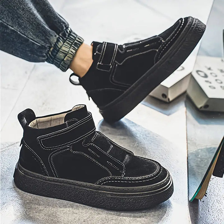 Levoire | Velcro Sulka Cuir Salvio Luxe Et Confort Noir