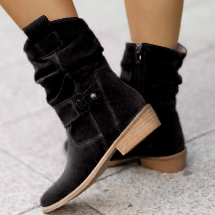 Levoire | Bottes confortables antidérapantes avec fermeture éclair latérale Noir