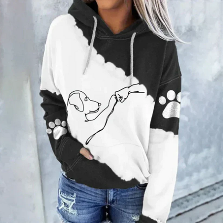 Levoire | Sweat À Capuche Tendance Avec Imprimé Chien Noir
