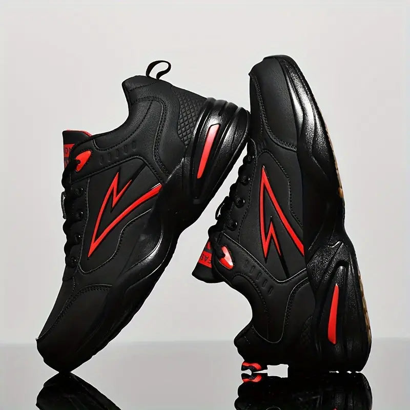 Levoire | Chaussures De Course Au Style Vintage Noir Rouge