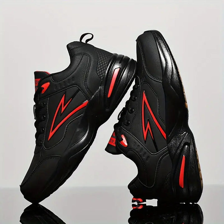 Levoire | Chaussures De Course Au Style Vintage Noir Rouge
