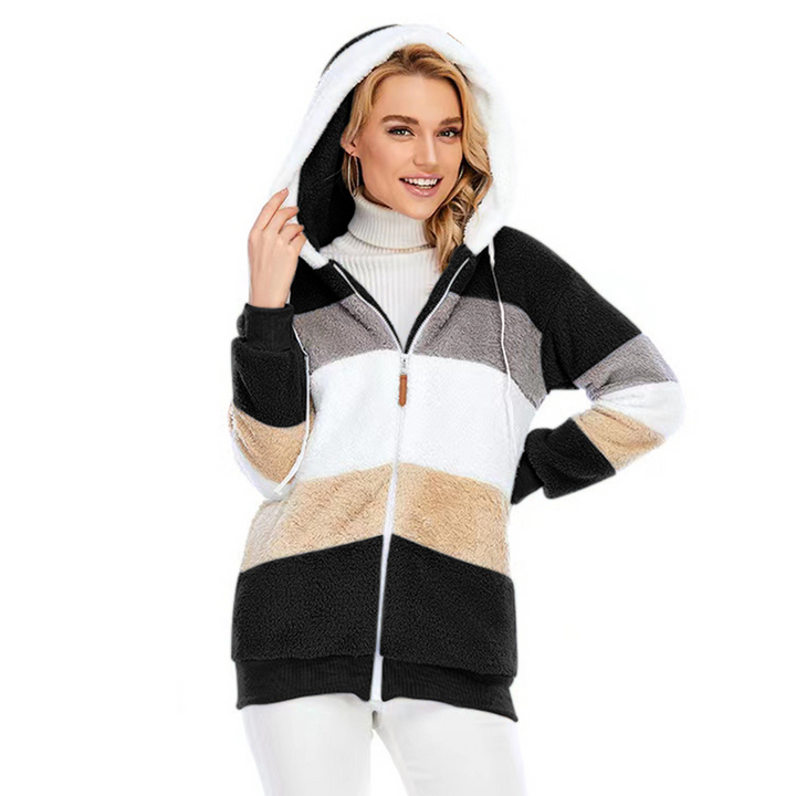 Levoire | Veste En Velours Pour Femmes Avec Capuche Noir
