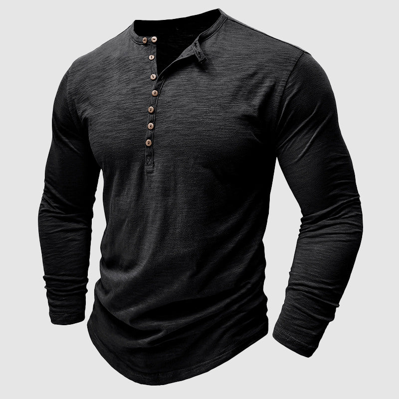 Levoire | Chemise À Manches Longues En Coton Bambou Pour Homme Noir