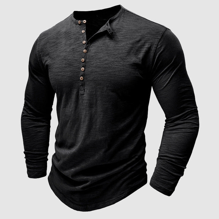 Levoire | Chemise À Manches Longues En Coton Bambou Pour Homme Noir