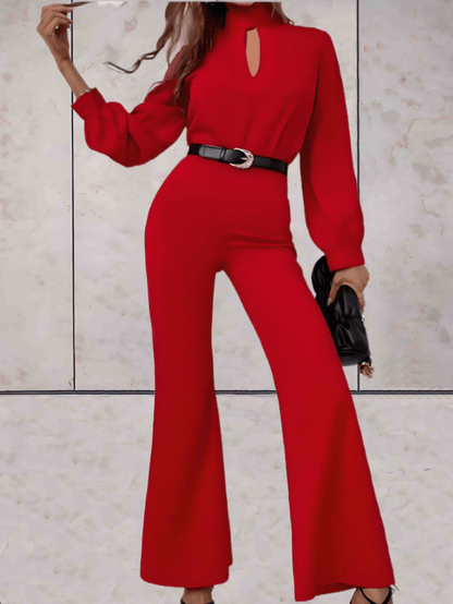 Levoire | Combinaison Rouge Élégante Avec Jambes Larges