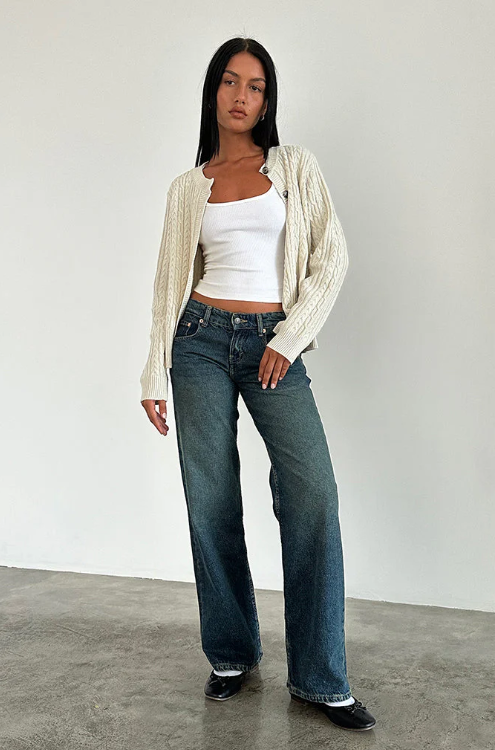 Levoire | Taille Basse Jeans Denim foncé
