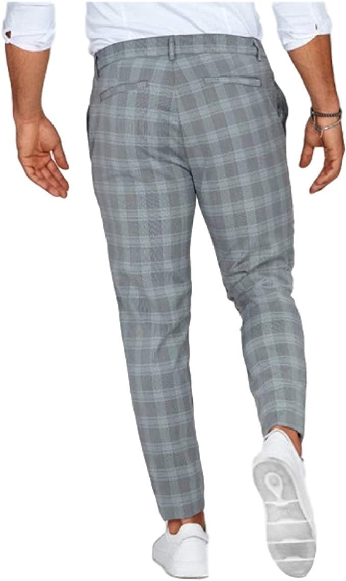 Levoire | Slim Fit Checked Pants With Pockets