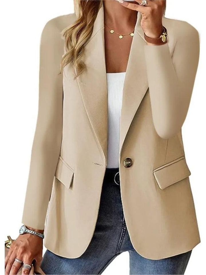 Levoire | Veste Blazer Décontractée À Manches Longues Et Poches Pour Femmes Marron clair
