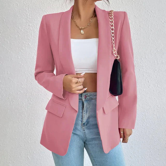 Levoire | Veste Blazer Longue À Ouvert Devant Pour Femmes Rosa