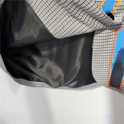 Levoire | Grande Taille Gris Imprimé Blazer Pour Femmes