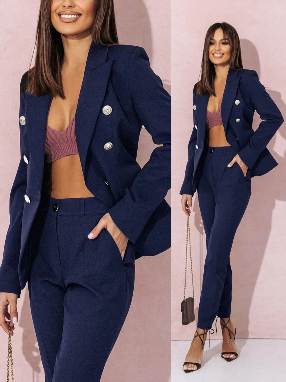 Levoire | Femme Blazer Cintré À Double Boutonnage Blazer Femme