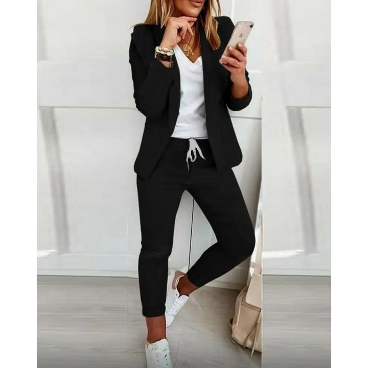 Levoire | Ensemble De Blazer Et Pantalon Pour Femmes Élégant Noir