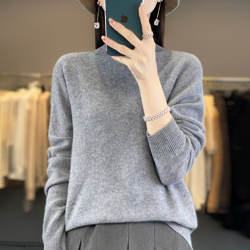 Levoire | Haut De Tricot À Col Haut Confortable Gris