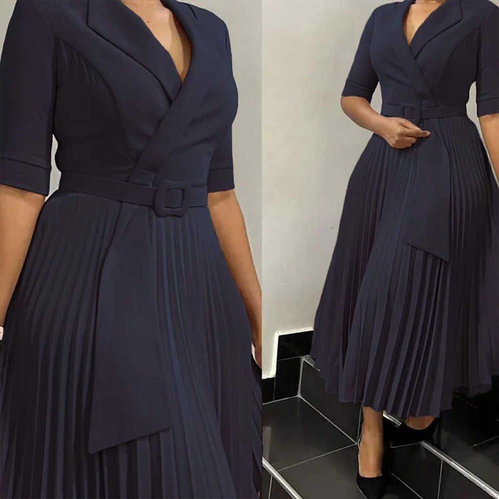 Levoire | Robe Courte Plissée À Bretelles Avec Ceinture À Décolleté En V Merensininen