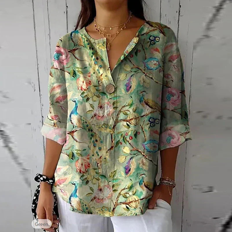 Levoire | Chemise Décontractée À Boutons Pour Femmes En Loose Fit Imprimée Multicolore 4
