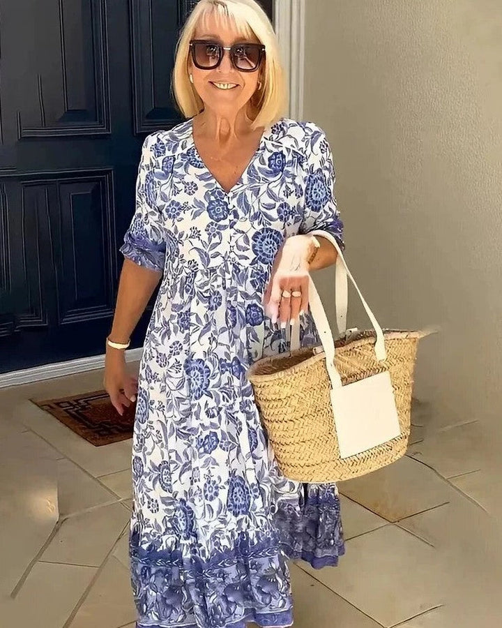 Levoire | Manches Courtes Robe D'Été Ample Robe Maxi