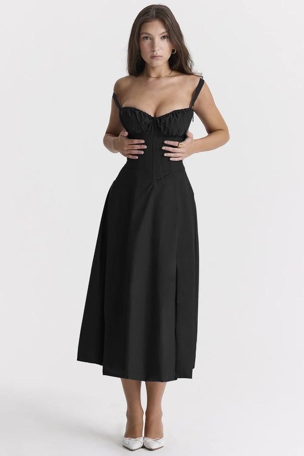Levoire | Sans Manches Midi Corset Dress Robe D'Été