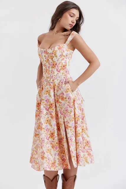 Levoire | Robe À Manches Sans Korsage Robe D'Été Couleur mixte