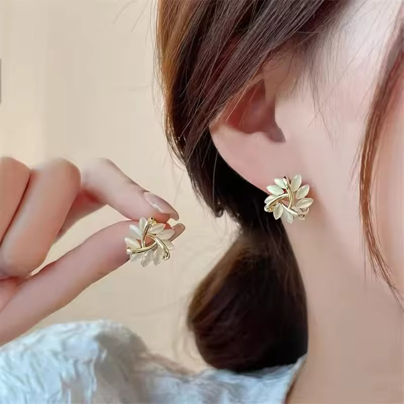 Levoire | Fleur Bouton Boucles D'Oreilles