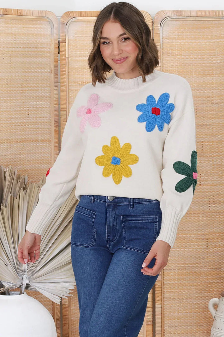 Levoire | Pull moderne à fleurs