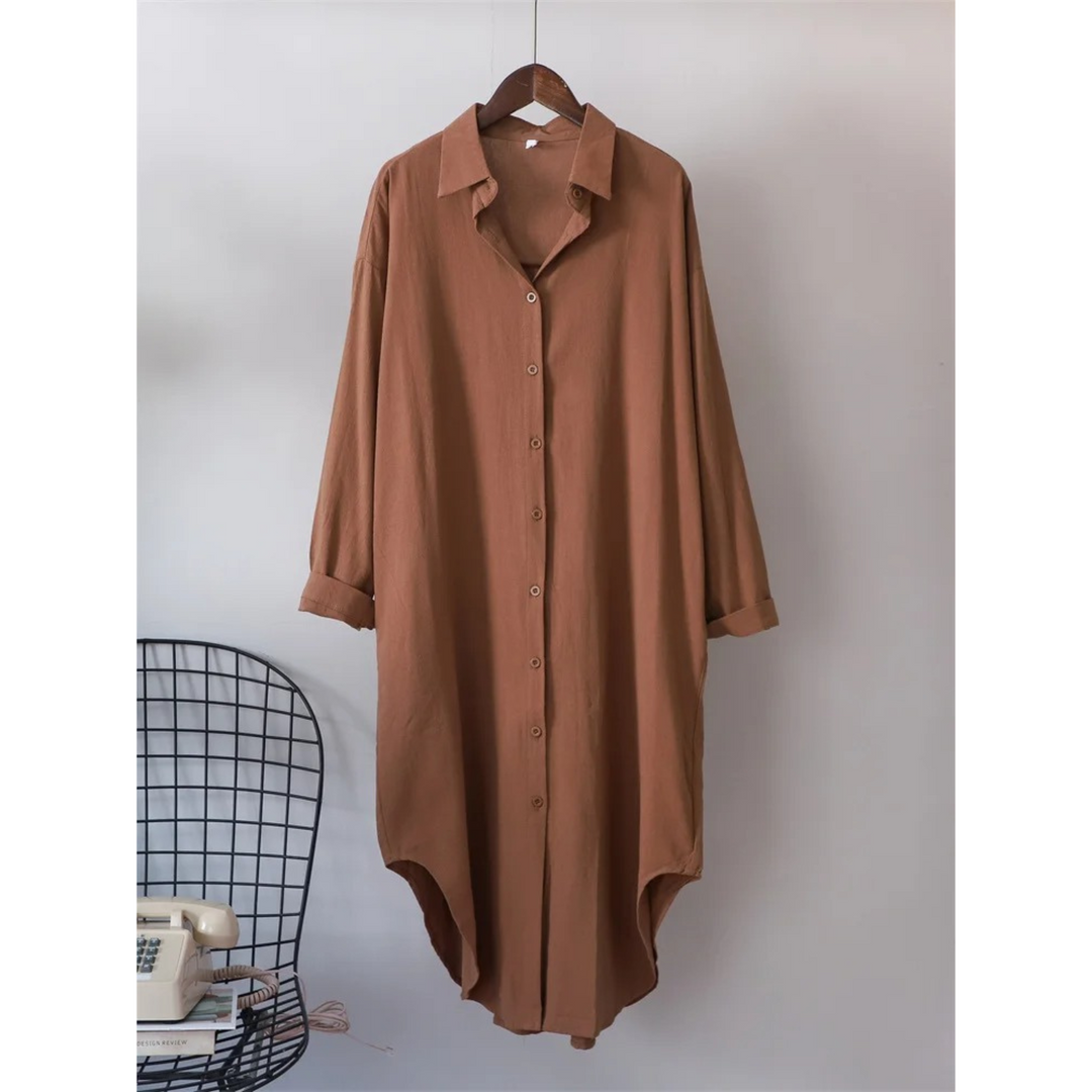 Levoire | Robe En Coton Élégante À Manches Longues Braun