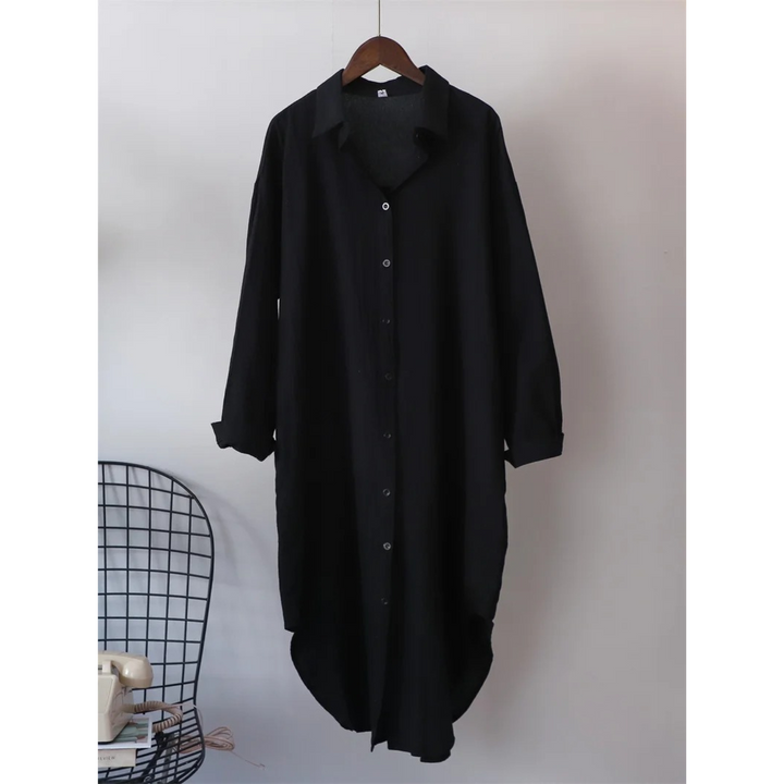 Levoire | Robe En Coton Élégante À Manches Longues Noir