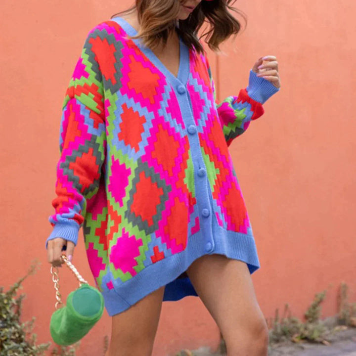 Levoire | Gilet en tricot multicolore Bleu