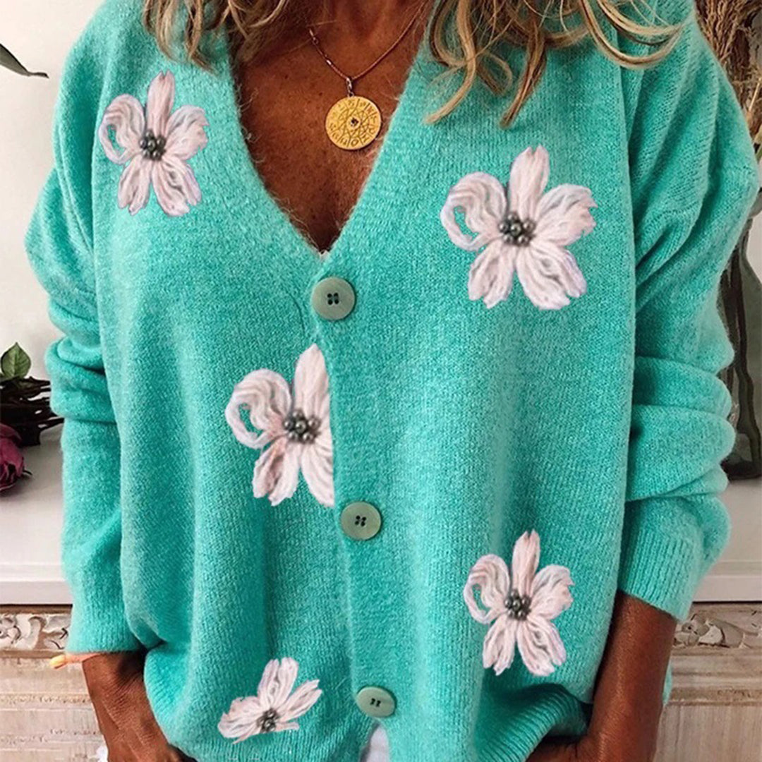 Levoire | Cardigan fleuri avec encolure en V