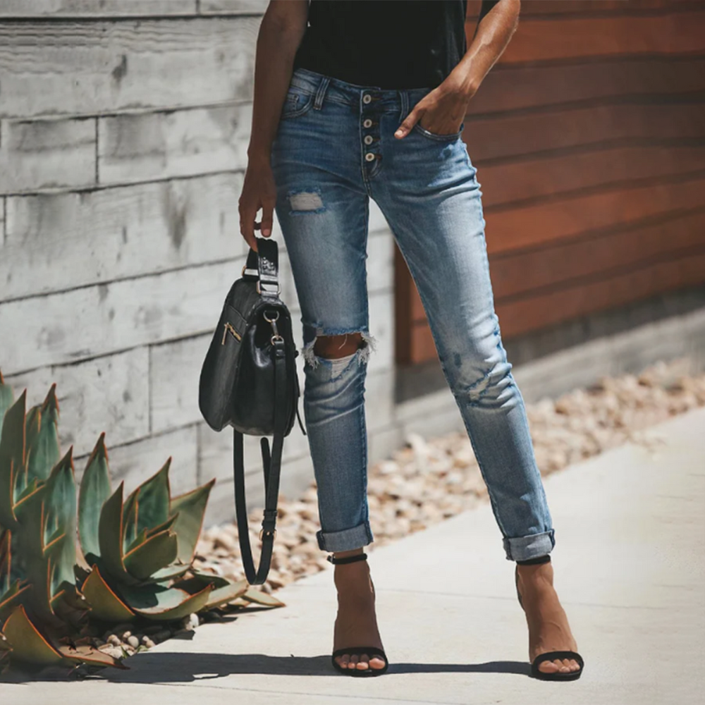 Levoire | Jeans Avec Des Déchirures Pour Femmes