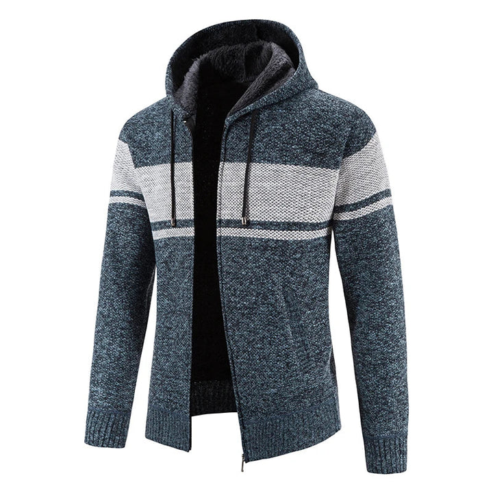 Levoire | Pull Torsadé Élégant Bleu-Blanc