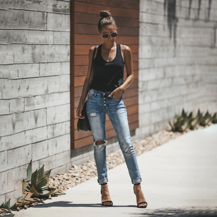 Levoire | Jeans Avec Des Déchirures Pour Femmes