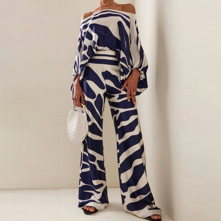 Levoire | Ensemble Satin Élégant Deux Pièces Bleu