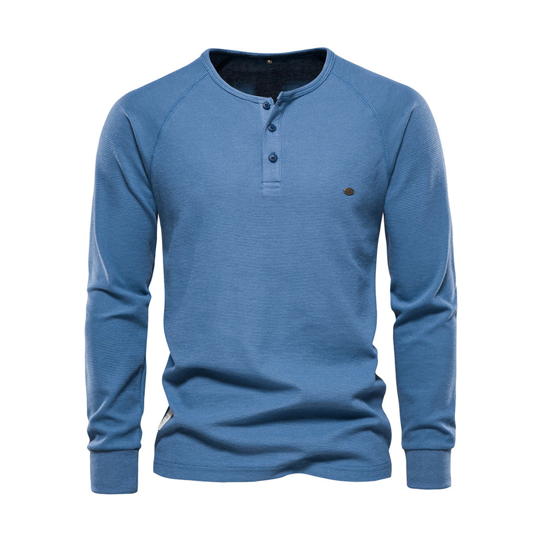 Levoire | Chemise Élégante À Manches Longues Pour Hommes Bleu