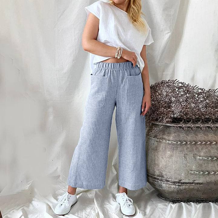 Levoire | Pantalons De Course Rentokangas À Rayures Bleu