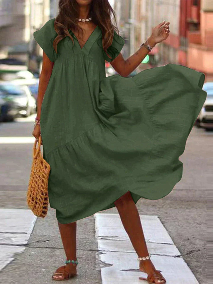 Levoire | Robe D'Été Chic Dans Un Beau Style Bras vert