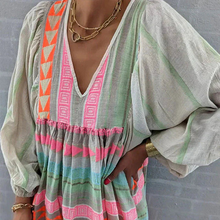 Levoire | Manches Longues Coupe Décontractée Robe Maxi Robe D'Été