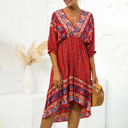 Levoire | Robe À Motifs Floraux Dans Un Style Léger Rot