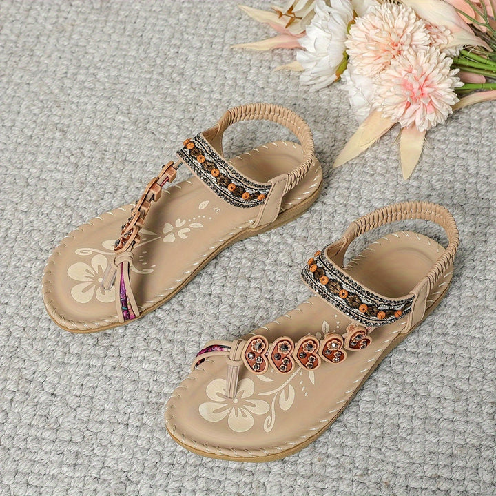 Levoire | Sandales Plates Élastiques Cheville Sandales Orthopédiques Sandales Pour Femmes Beige