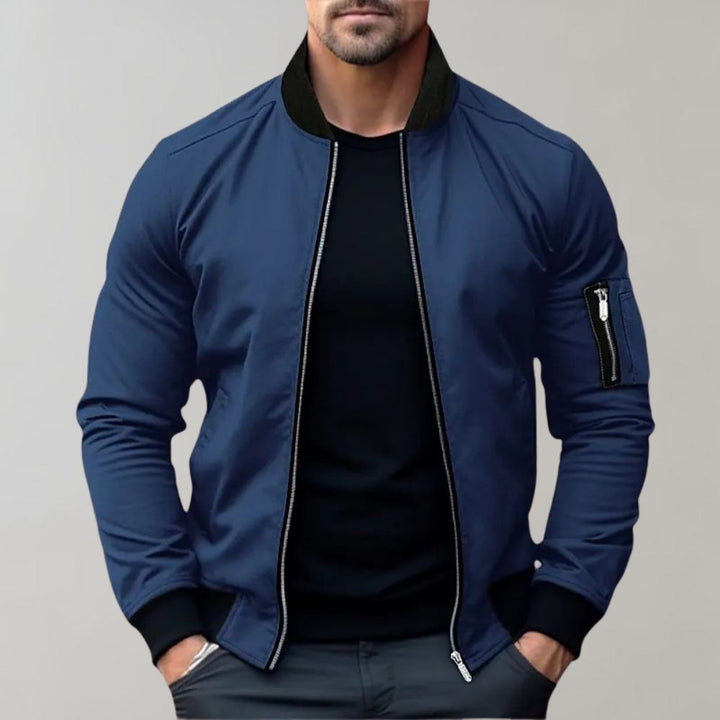 Levoire | Veste Bomber À Fermeture Éclair Pour Hommes Bleu