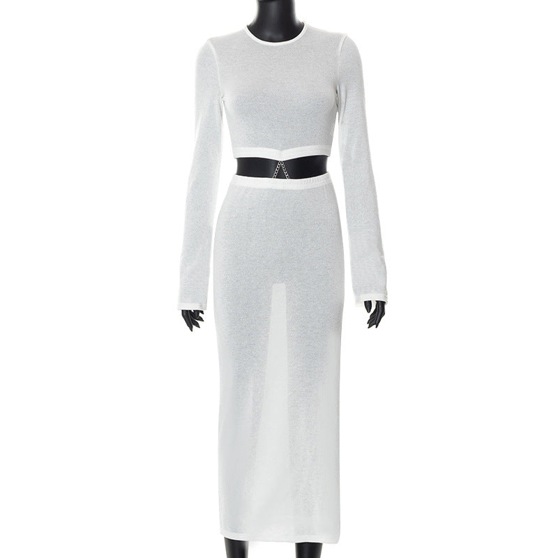 Levoire | Ensemble Jupe Cropped Et Maxi À Manches Longues