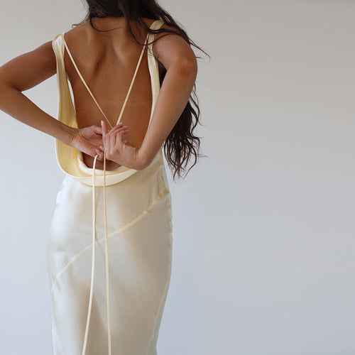 Levoire | Dos Nu מדה Spaghetti Bretelles Maxi Robes