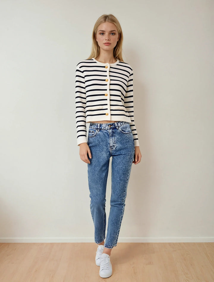 Levoire | Cardigan À Boutons Rayé