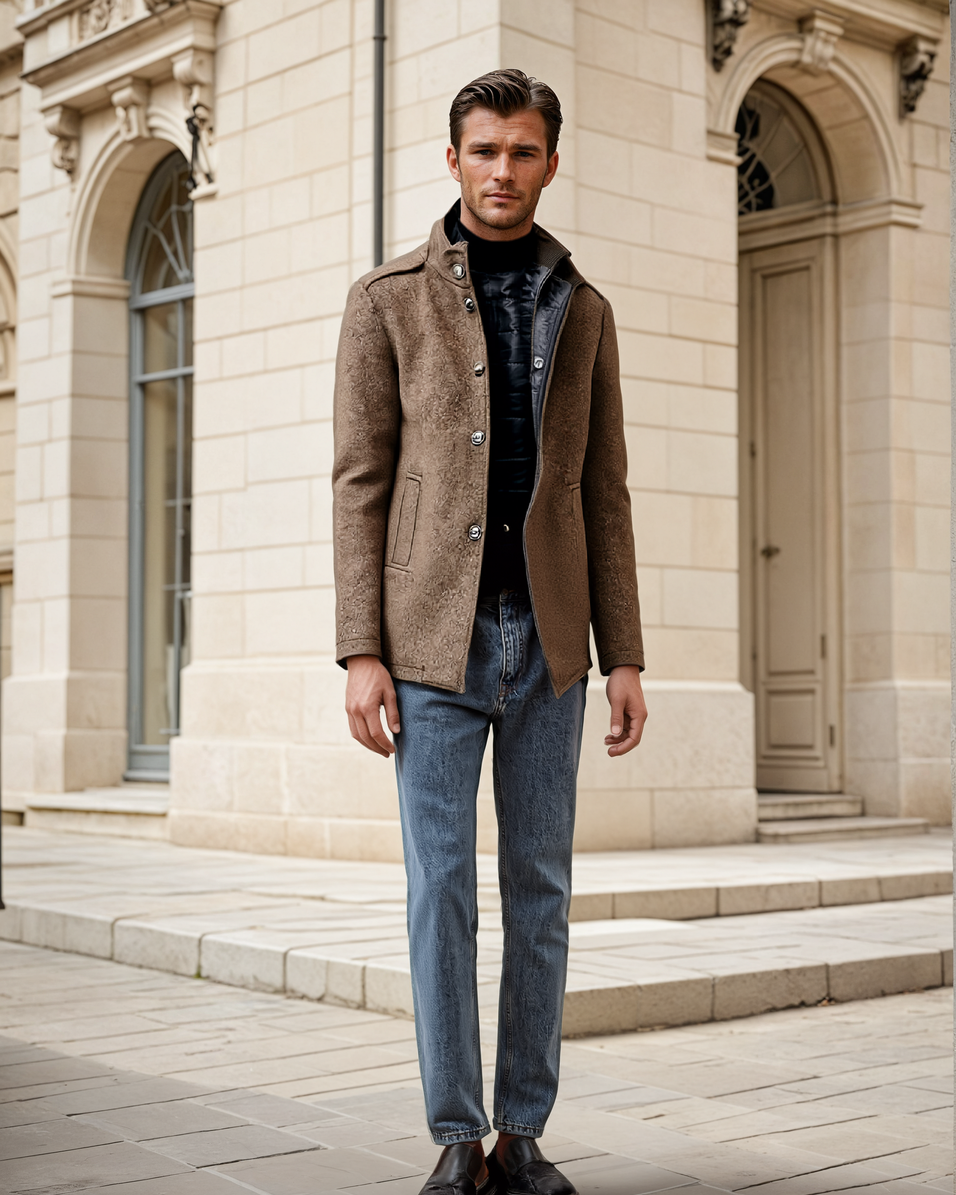 Levoire | Trench-Coat En Laine Pour Hommes Marron